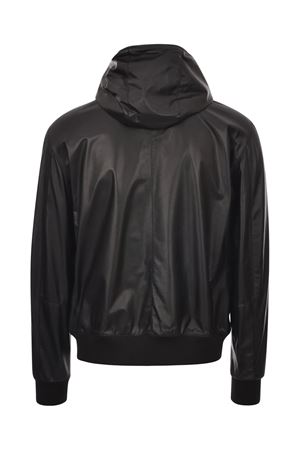 Black leather jacket with hood LOW BRAND | L1JSS256836D001